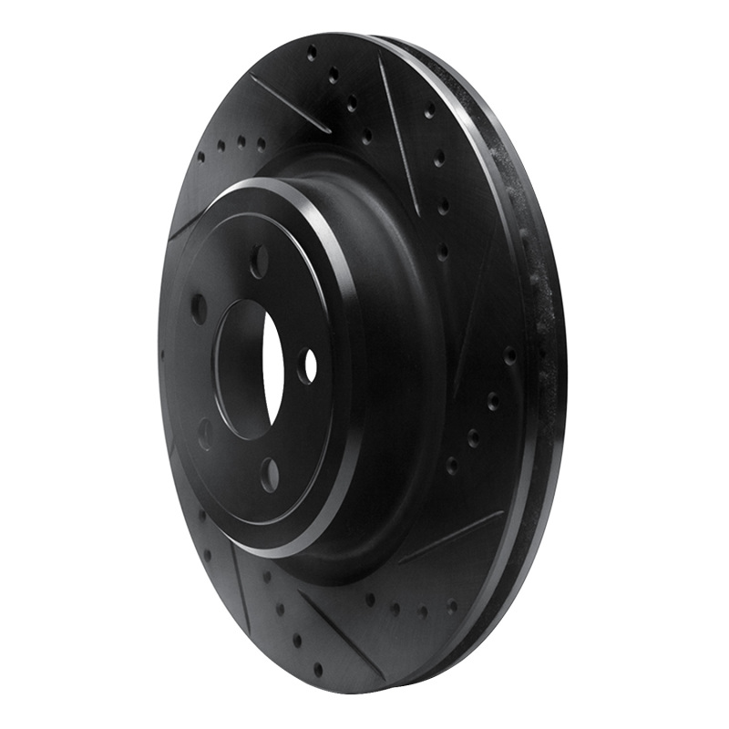 Dodge Charger Brake Rotor (1) - Rear Right - R1 Concepts - Drilled & Slotted - Black - `06-`23